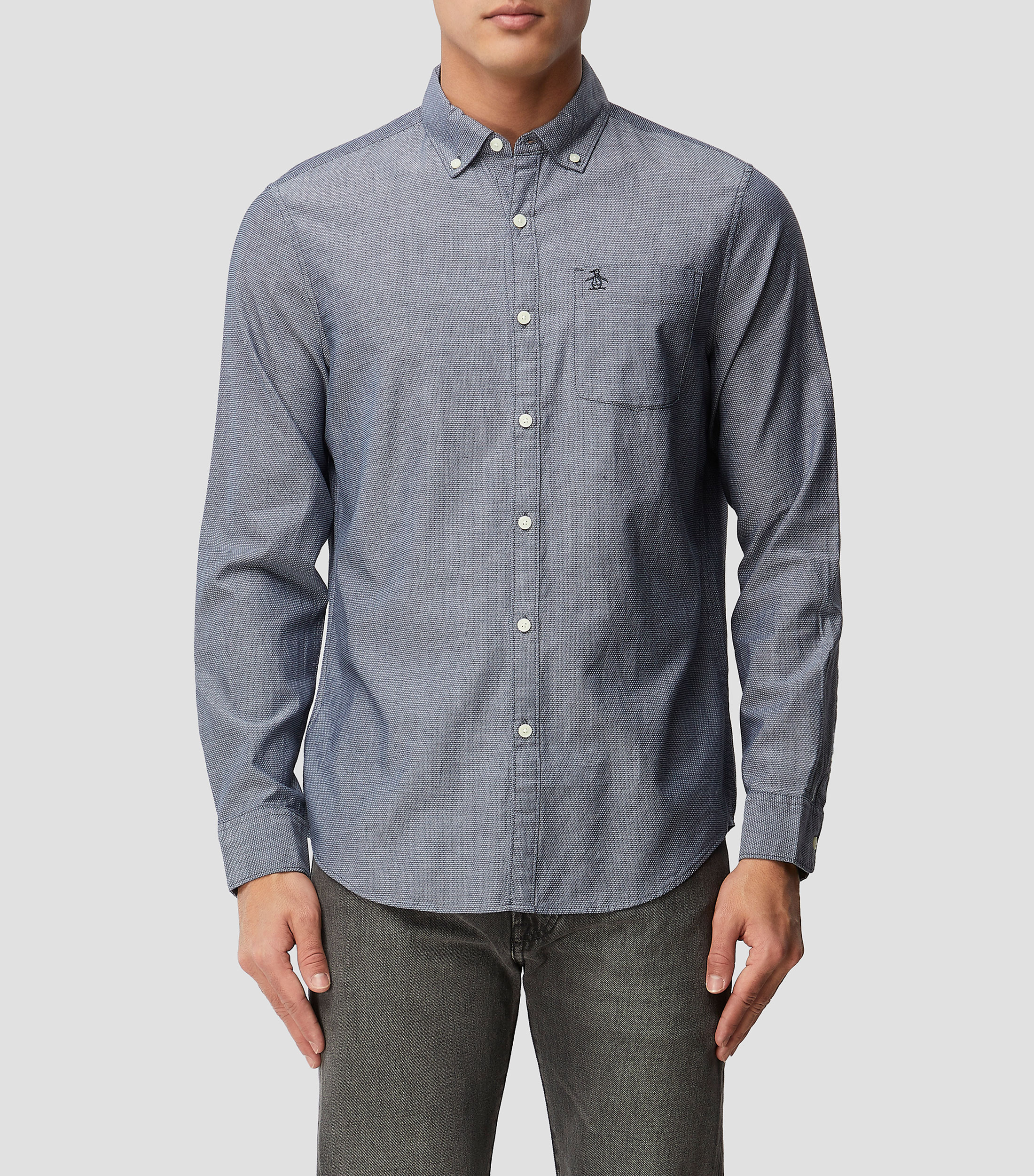 Camisa estampada manga larga Hombre